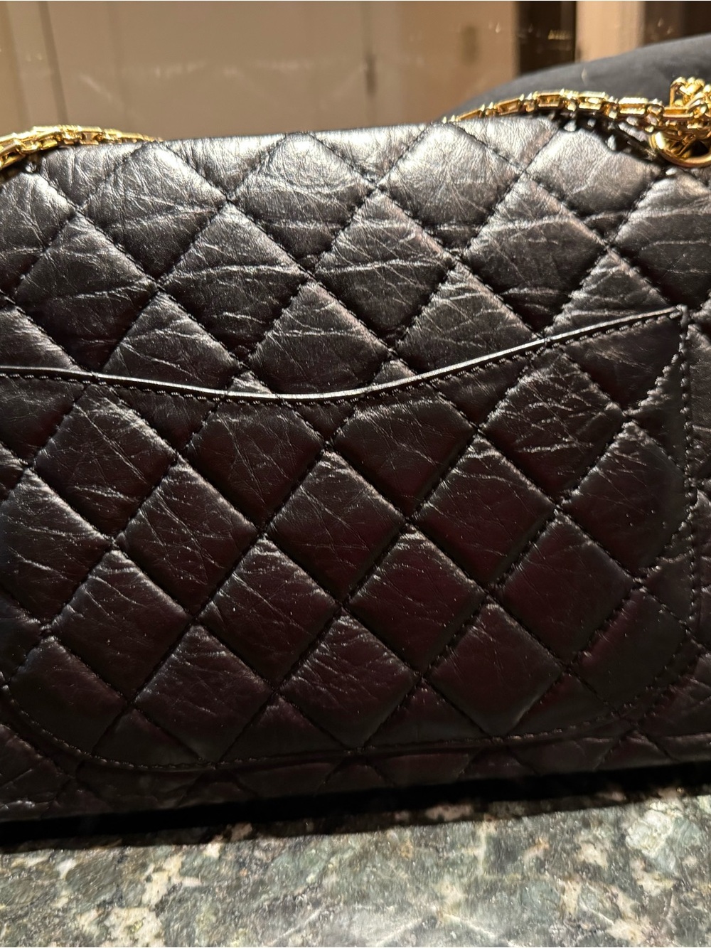 CHANEL Black Quilted jumbo double flap Shoulder Bag with Gold-Tone Hardware - Picture 8 of 12